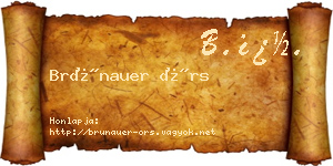 Brünauer Örs névjegykártya